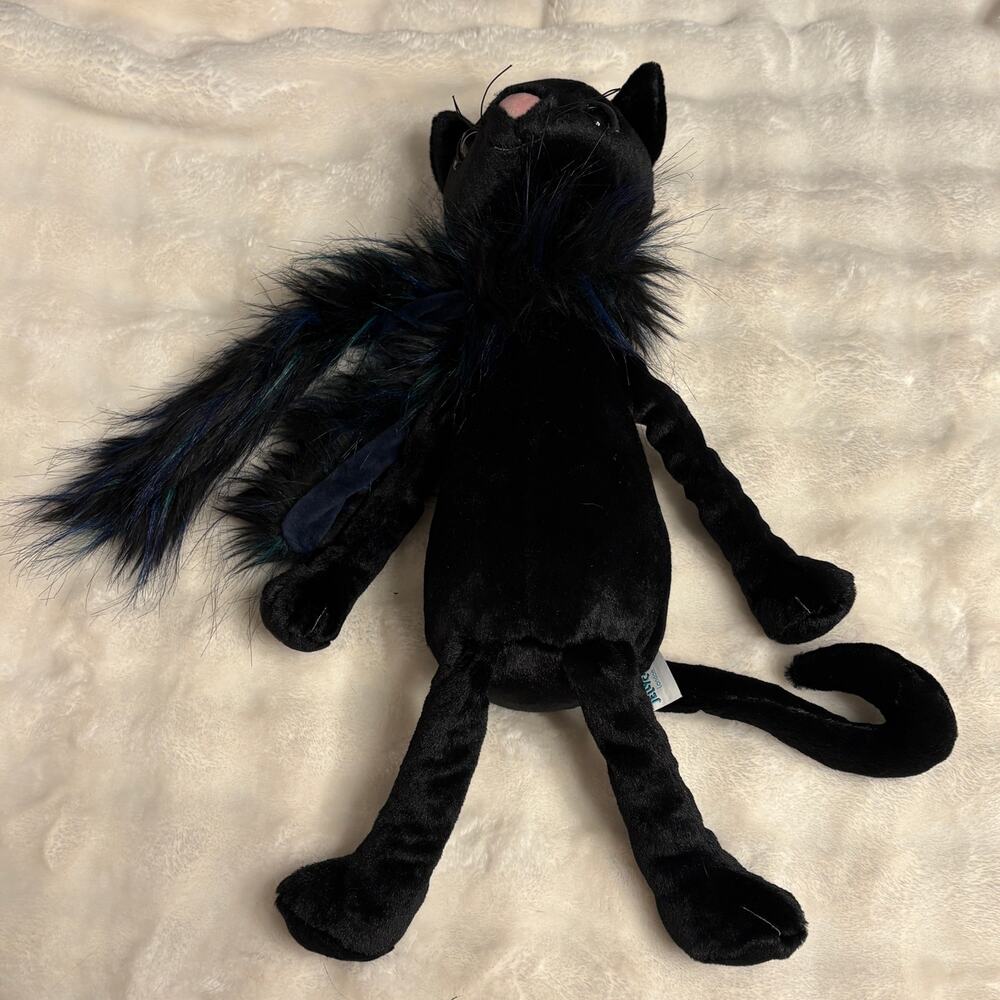 Jellycat Glamorama Black Cat Stuffed Animal Plush Boa